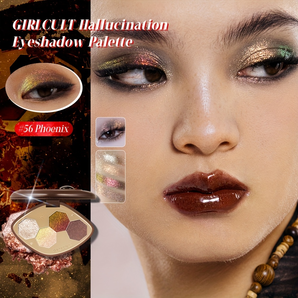   4 color eyeshadow palette golden shimmery and iridescent   dramatic makeup look plant based squalane   ideal for dramatic eye makeup eyeshadow palette   makeup shimmery   0
