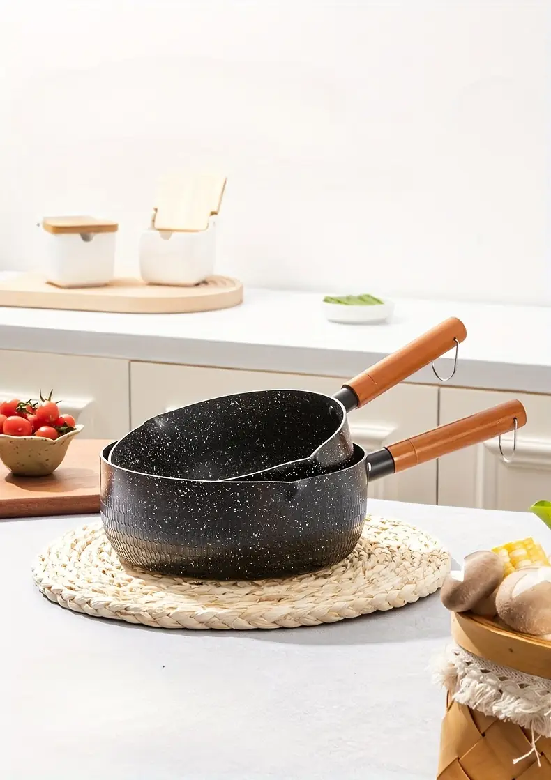 7 8 8 6 deep with non stick coating small cooking pot with double inverted nozzle to handle free ramen daily or stir frying for one person details 1