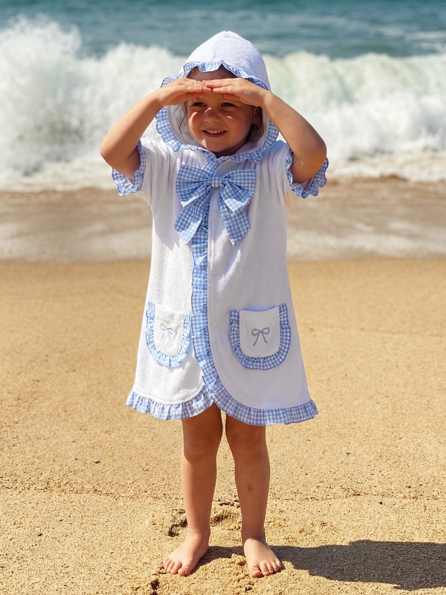 girls hooded swim cover dress short sleeve pool robe