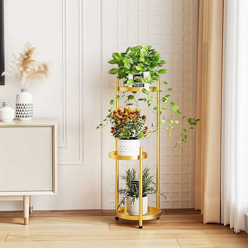1pc metal black five art festival decoration indoor plant rack flower rack 32 28 inches high   layered flower pot rack suitable for homes living rooms offices   saving space and home decoration