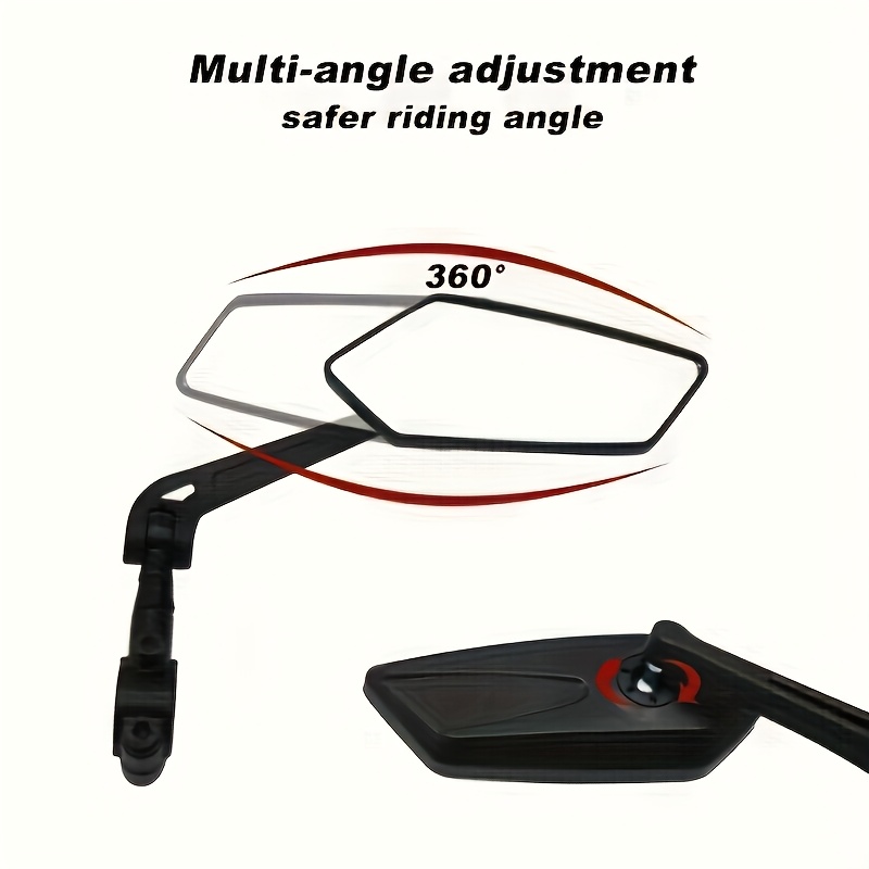 2pcs Bike Rear View Mirrors - 360° Rotatable Adjustable Safety Cycling Mirrors with Wide-Angle, Handlebar Mount Compatible for Mountain Bikes, Road Bikes, for -Bikes - for riding Safety Mirrors
