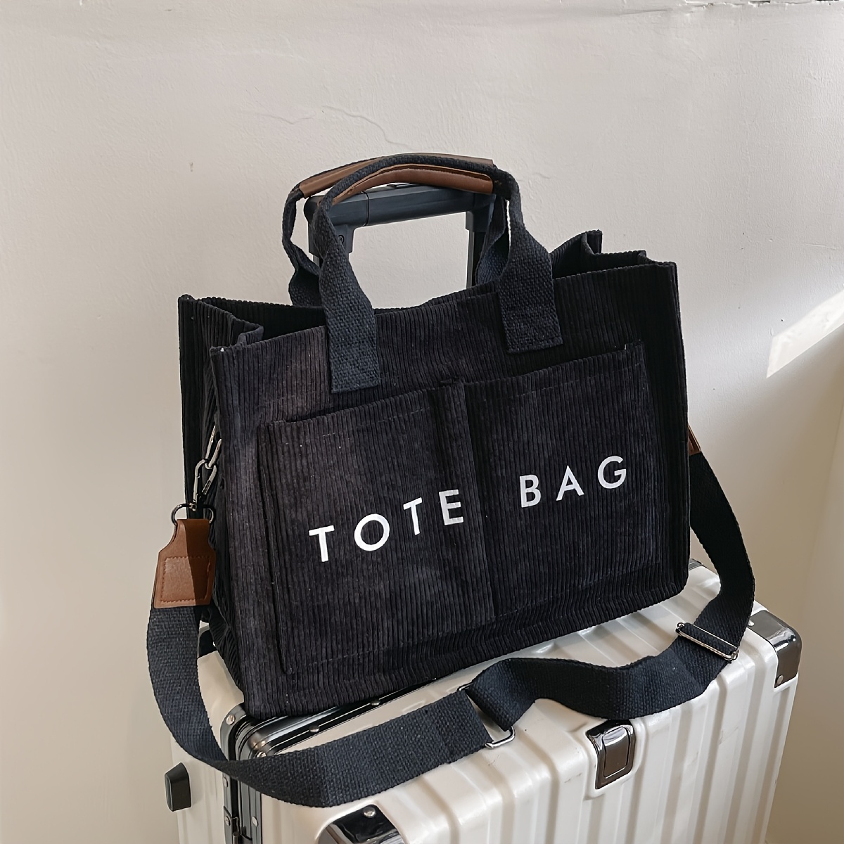 

Women' Tote Bag, Casual Multi-pocket Shoulder Bag With Magnetic Closure For Daily