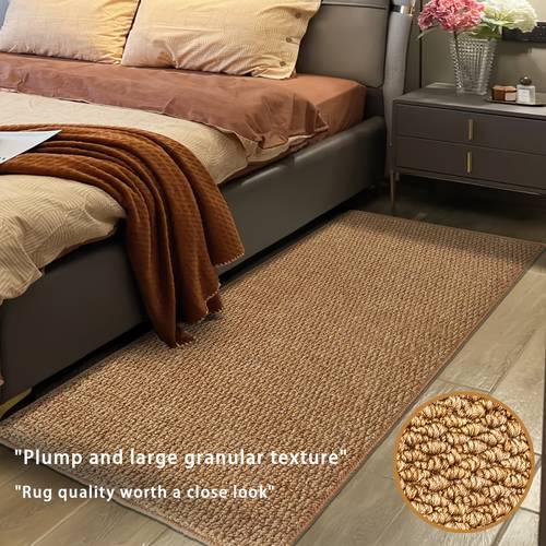 item picture 1pc versatile jute pineapple circle rug brown rectangular living room area rug full large particle texture premium texture weighs 1250 grams per suitable for living room sofa bedroom bedside tatami study