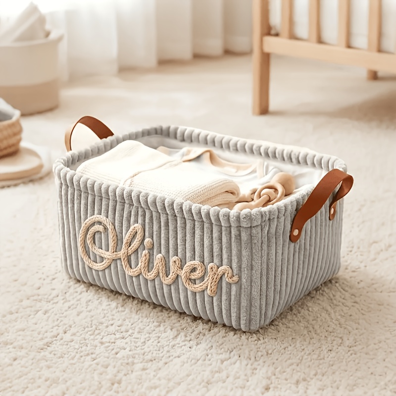Personalized Custom Storage Basket for Diapers and Clothes
