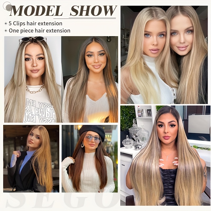 v shape clip in human hair extensions 12 inch double weft seamless clip in hair extensions human hair   v shape 100   human hair hairpieces for volume length black highlight details 1