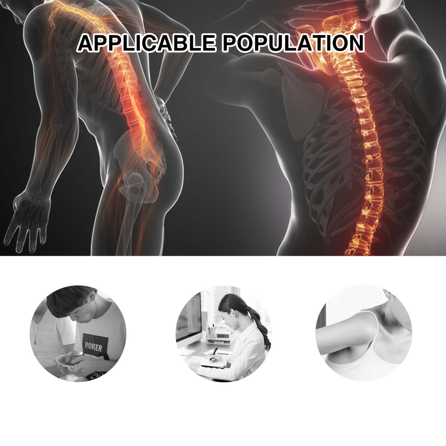 Support dorsal réglable en caoutchouc synthétique avec fermeture à crochet et boucle pour hommes et femmes - Soutien lombaire pour les troubles du coccyx et amélioration de la posture, idéal pour la course à pied - Support du haut et du bas du dos lavable à la main détails 6