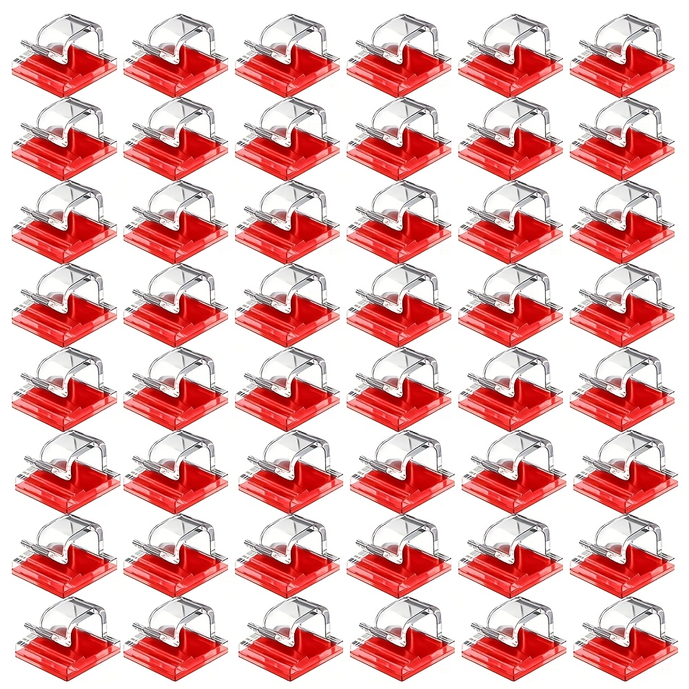 48/36/24/12pcs Christmas Light Clips, Hooks For Outdoor String Lights Clips, Adhesive Hooks, Sticky Wire Holder For Hanging Christmas Lights, Wall Cable