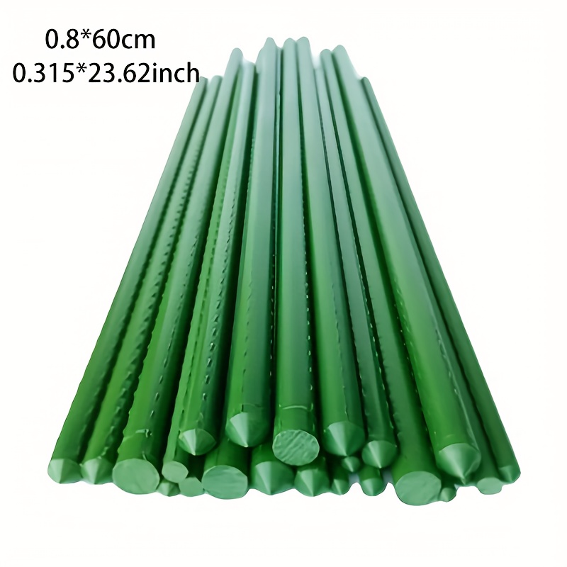 TEMU Un ensemble de 18 tuteurs de plantation robustes en métal de 0,315 pouce / 0,433 pouce * 23,62 pouce - Tiges de support en acier durables avec