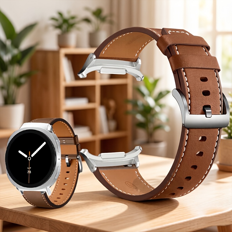 TEMU Business Synthetic Strap For Galaxy Watch 8/8 Classic 40mm 44mm 46mm Band Women/men, Fashion Buckle Wristband For Watch 8 Classic/8 Smartwatch