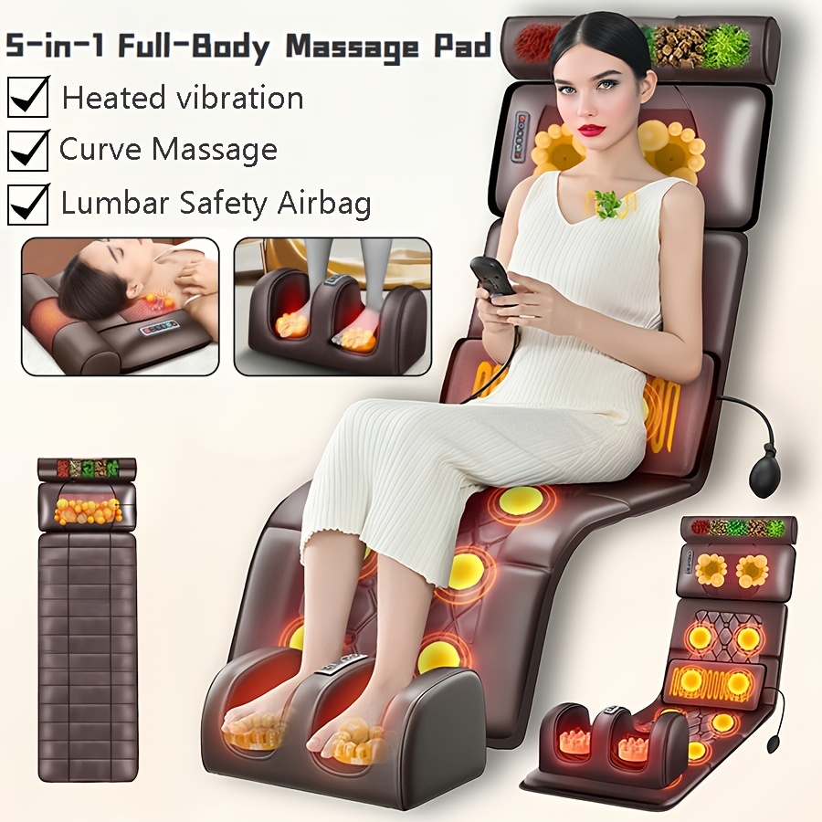 TEMU Features A Detachable Pu Neck Massage Pillow And Foot Massager With Heating And Targeted Massage Functions. For Family