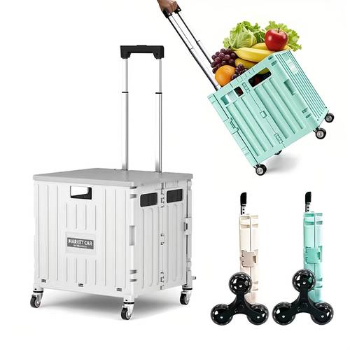 folding portable utility rolling cart 11 89 gal lightweight cart with universal wheels and lid plastic storage organizer home decor camping storage and organization office supplies for shopping picnic