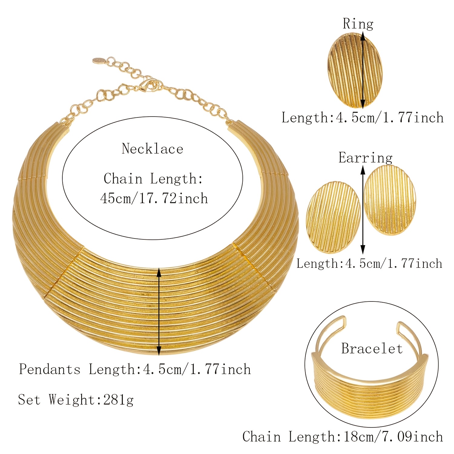 womens jewelry set gold plated large necklace round necklace womens accessories holiday gift elegant minimalist jewelry   details 0