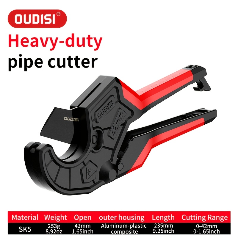 TEMU 1pc Oudisi Heavy-duty Sk5 Pipe Cutter Tool Suitable For Water Pipe Cutting, Non-folding Sharp Blade With Non-slip Handle & Impact-resistant,