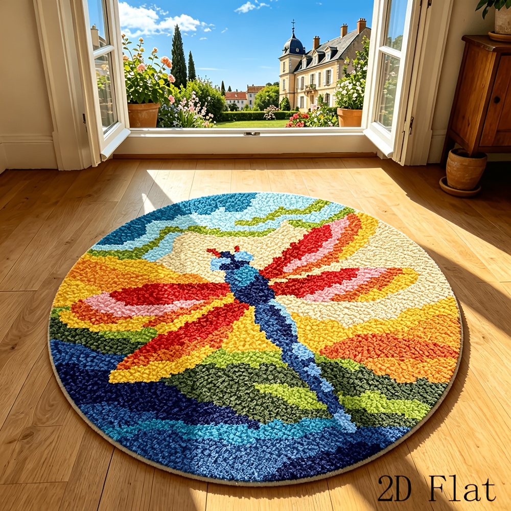 DIY Crochet Carpet Patchwork Kit with Squirrel & Dragonfly Patterns