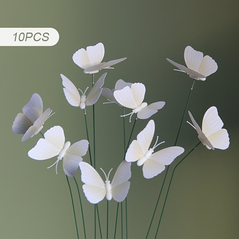 Image of 10pcs Art Deco Waterproof Pvc Colorful Simulation Decorations, Floor Mount Outdoor Garden Decoration For Wedding Party Decor Desktop Arrangement
