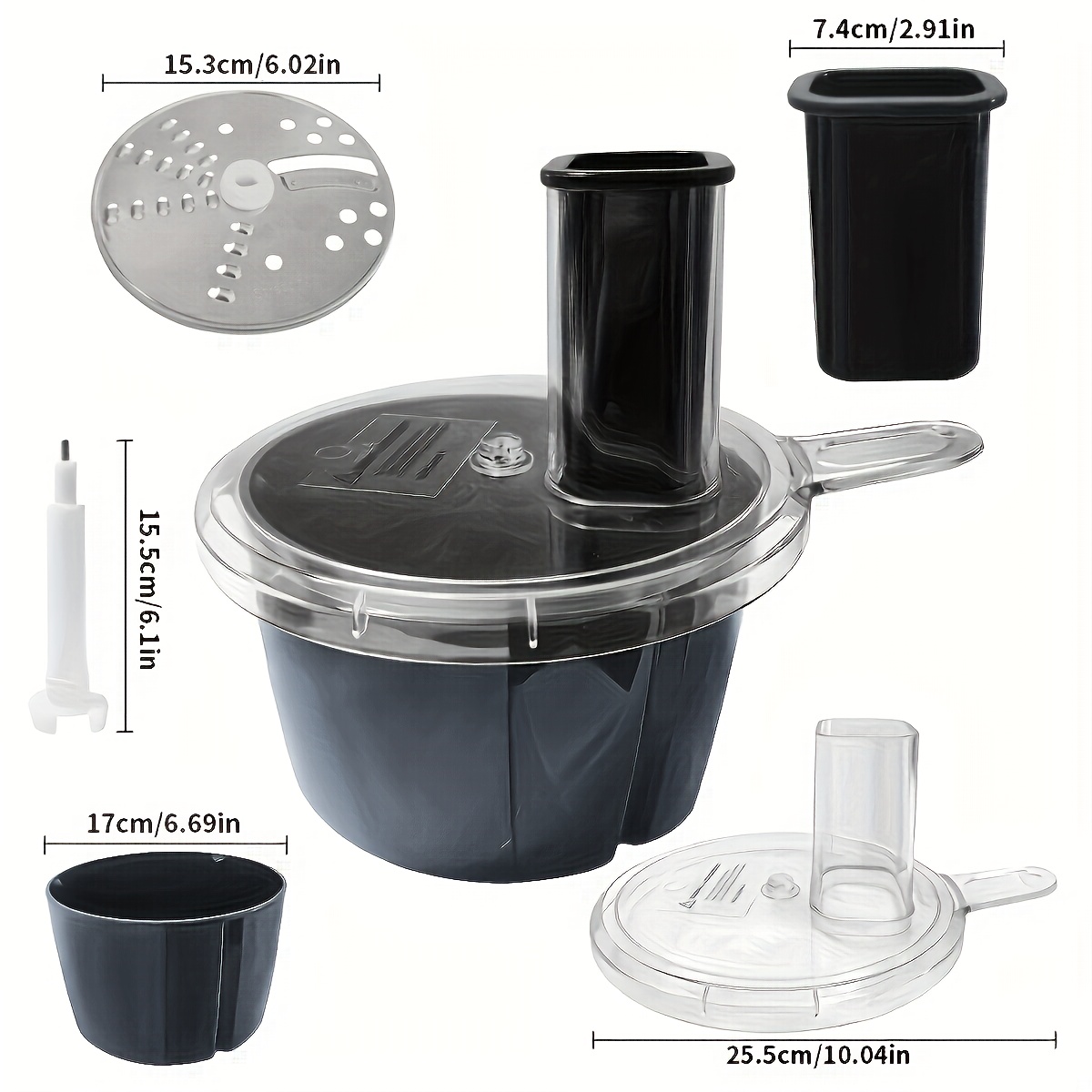 Image of 1set Vegetable Grinder For Tm6 Tm5 Mixer, Dishwasher Safe, Cutting And Slicing For Additions, Fruit And Vegetable , Slicers, Kitchen Tools, Mixer Additions, Packs