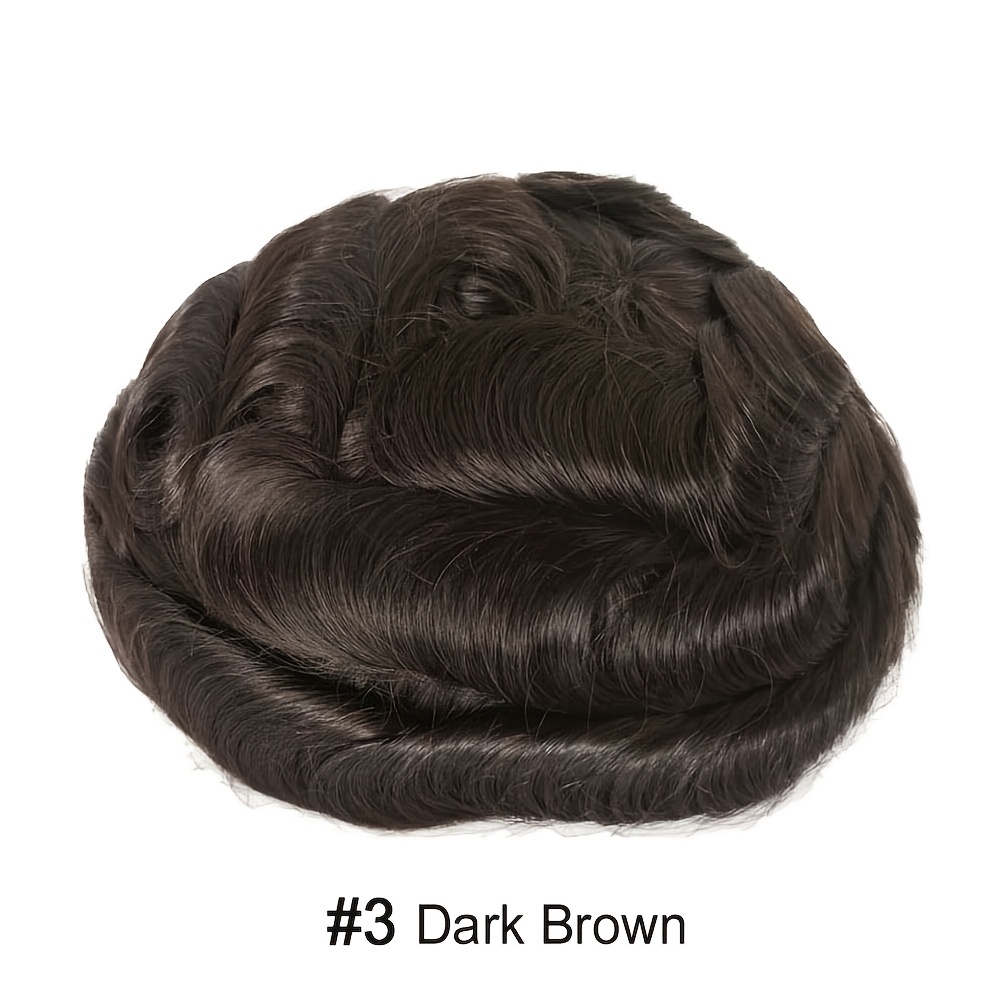 Men's Hair System Toupee Real Human Hair Wig, 0.06-0.08mm Thin Pu Base, Natural Hairline, 8x10 Inch(20.32x25.4cm), Density, & Blonde, For Men Hairpiece