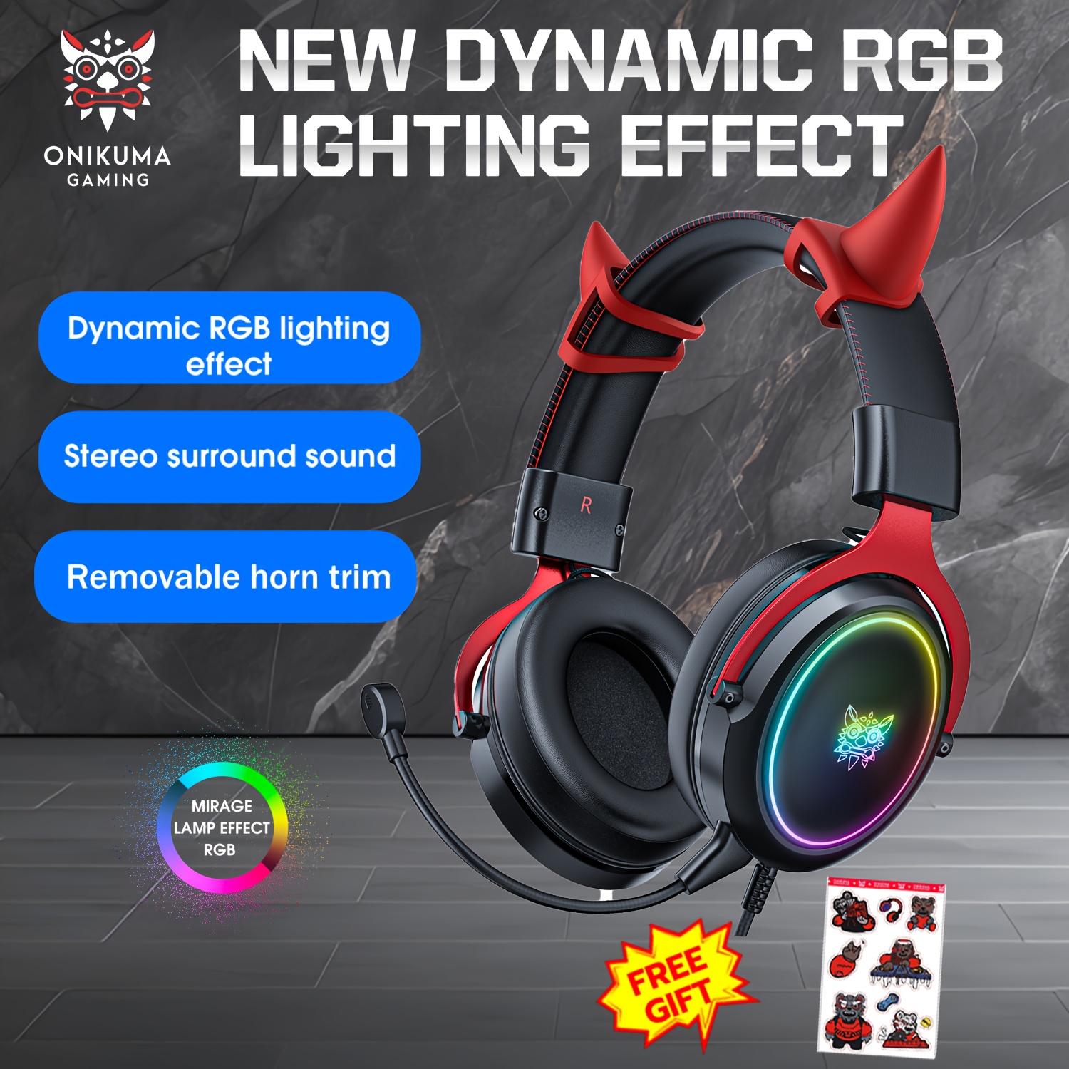 

Onikuma Cute Cat Ear Gaming Headset - Wired Over-ear With Noise-canceling Mic, & Led For Ps4/ps5/pc/mobile