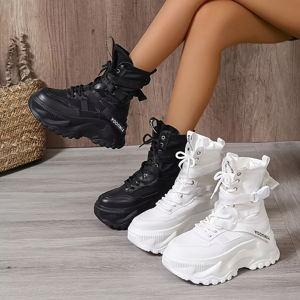 2025 autumn winter new high top platform sneakers women Temu Canada