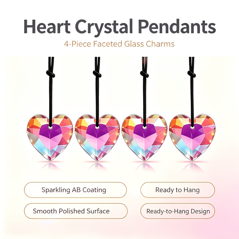 AB Iridescent Heart Crystal Pendant Necklace