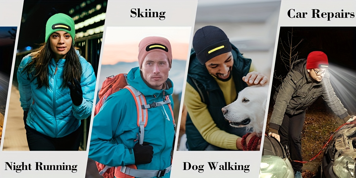 Bonnet sans fil lumineux LED | Coloré, Cool, Fête de Noël, Non, Style d'écouteur ouvert, Convient aux couples comme cadeau.