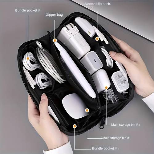 bag in bag storage pouch storage pouch gray digital storage pouch action camera photography accessories usb flash cable charger categorized storage travel portable pouch