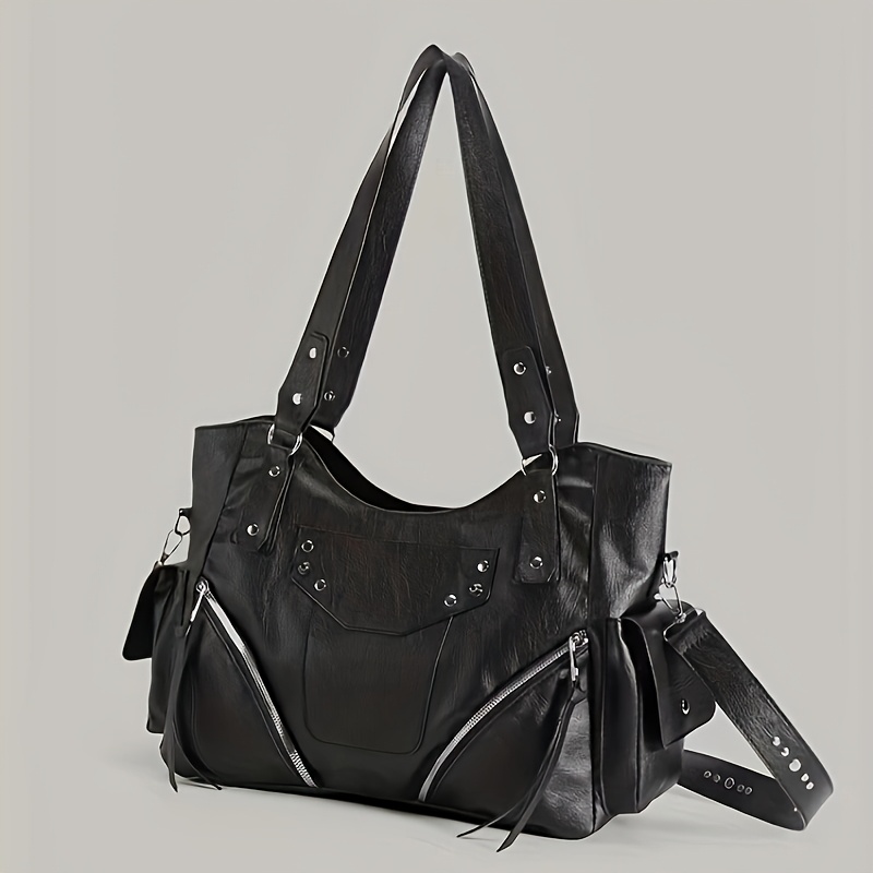 Pu Material Sweet-cool Biker Bag, High-end Commuting Shoulder Tote Bag
