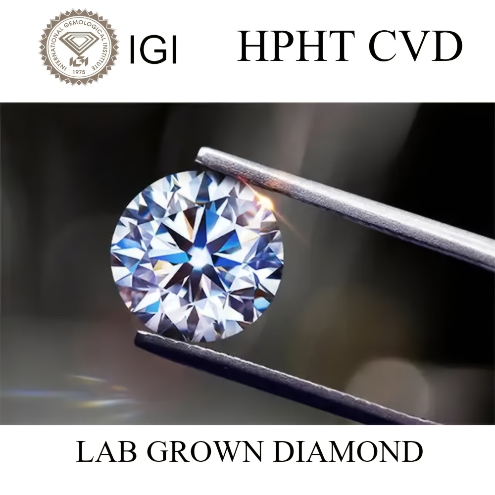 TEMU [lab-grown Diamond] 1.5ct-2.0ct Lab Grown Lab-grown Diamond Round Cut D/e Vs1 /cvd Synthetic Lab-grown Lab-grown -grown Lab-grown Diamond