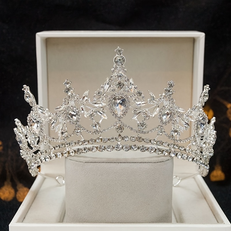 TEMU High-end Atmosphere Bridal Crown Headpiece Wedding Hair Additions Birthday Crown Party Dress Additions Female