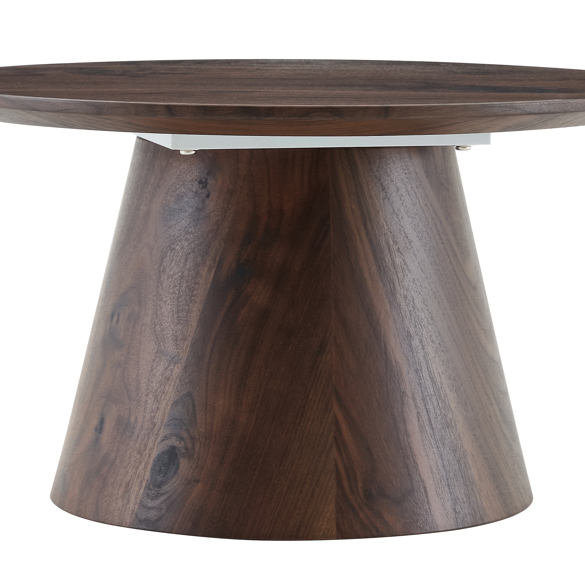 Round Coffee Table 23.6 Inch Modern Minimalist Small Space-Saving Low Table with Smooth Tabletop & Engineered Wood/MDF Top, Suitable for Living Room, Bedroom, Apartment, Office - Assembly Compact Circular Furniture for Small Spaces