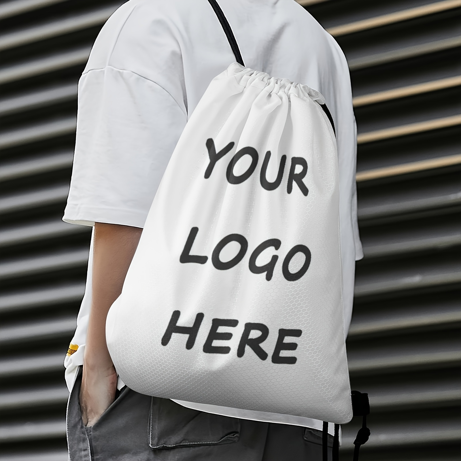 TEMU Customize Your Own Drawstring Bag With Double-sided Printing. Add Your Design Image/logo/text. Suitable For Gifts, Karaoke, Gyms, And Sports.