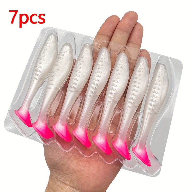 TEMU 7pcs/5pcs Señuelo 4.5g/9g Material TPR Resistente a T-Tail Señuelo Flotante para , , Pesca en y
