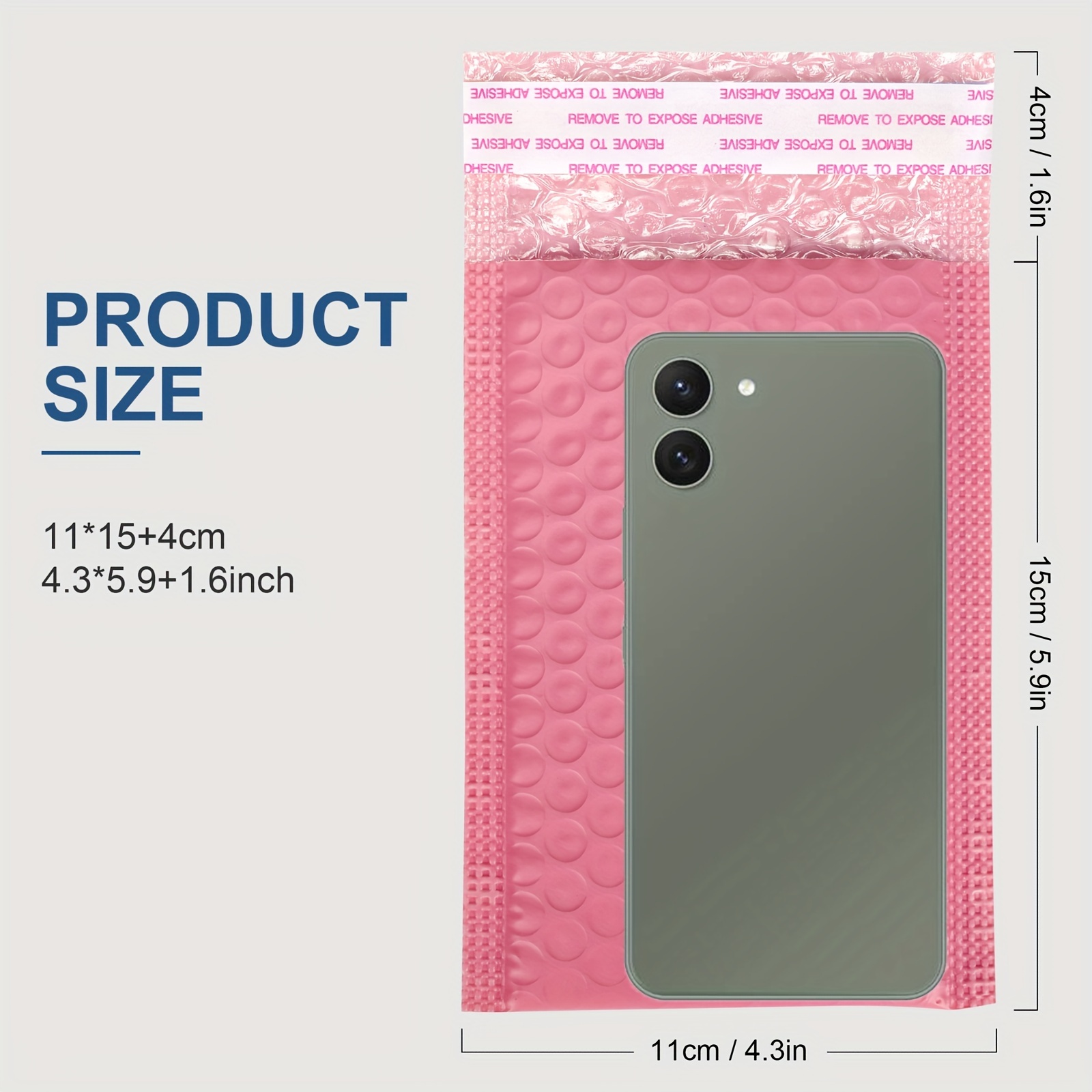Famagic Sobres de burbujas de 4 x 8 pulgadas, 50 bolsas de envío de color  rosa claro, elegantes bolsas de embalaje para pequeñas empresas, sobres