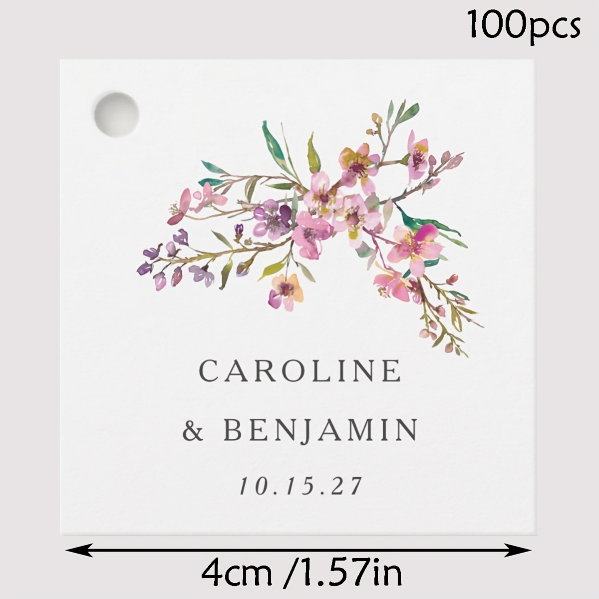 TEMU Customize 100pcs Exquisite Wedding Welcome Gift Tag Emerald Green Leaf Wedding Welcome Gift Tag Customized Wedding Favor Tag, Customized