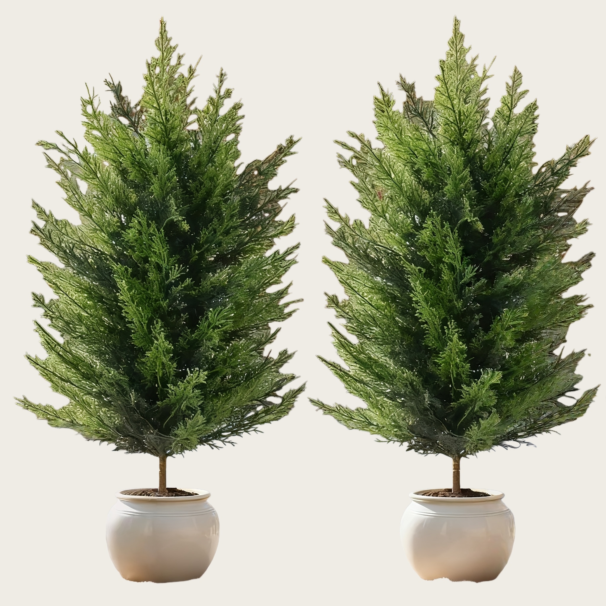 2pcs Extra Large Artificial Pine Tree - Realistic Faux Tree with Ground Stake Base, All-Season Indoor/Outdoor Christmas Tree for Garden, Patio