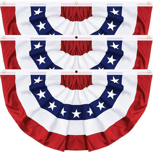 item picture american flag bunting outdoor 1 5x3 ft us pleated fan flag for 250th anniversary memorial day and outside banner