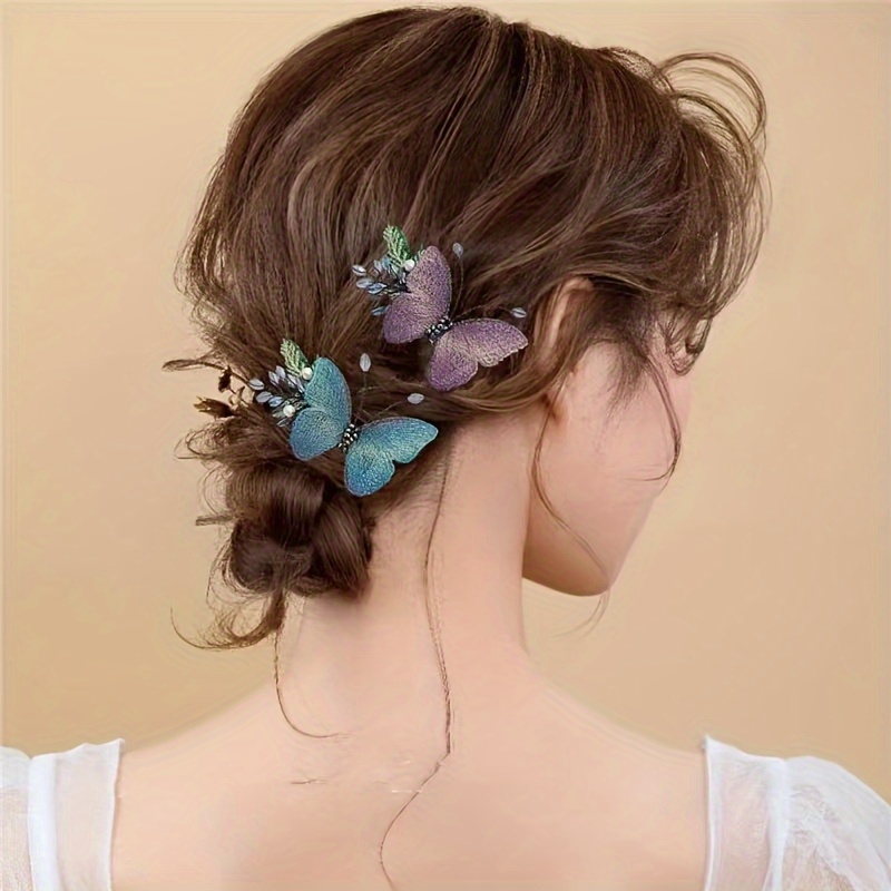 

Elegant Embroidered Butterfly Hair Clip Vintage Hair Decoration Trendy Hair Accessories For Women And Daily Use