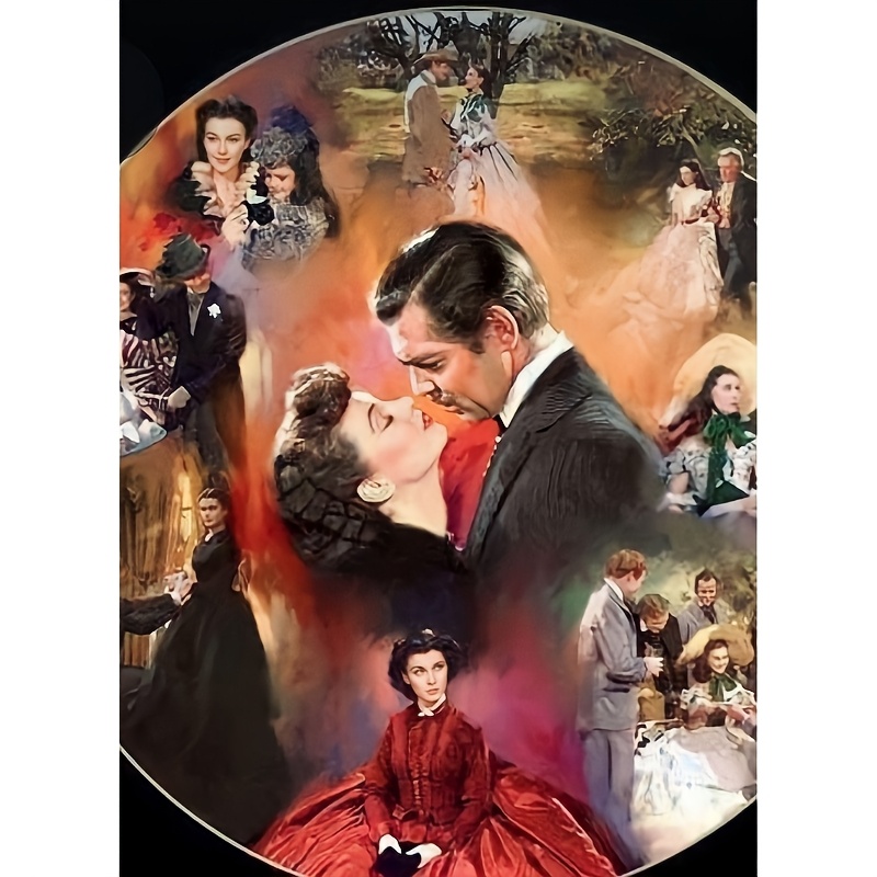 

Kit de peinture au diamant 5D Gone with The Wind avec un thème de film - Art de en mosaïque de diamant rond pour la décoration murale de , mesurant 11.8X15.7 pouces.