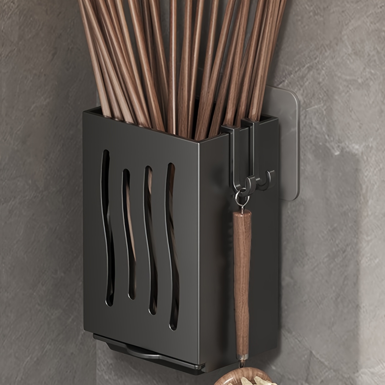 TEMU Estante de almacenamiento de utensilios de cocina, escurridor de cucharas y palillos, estante práctico multifuncional con de almacenamiento de