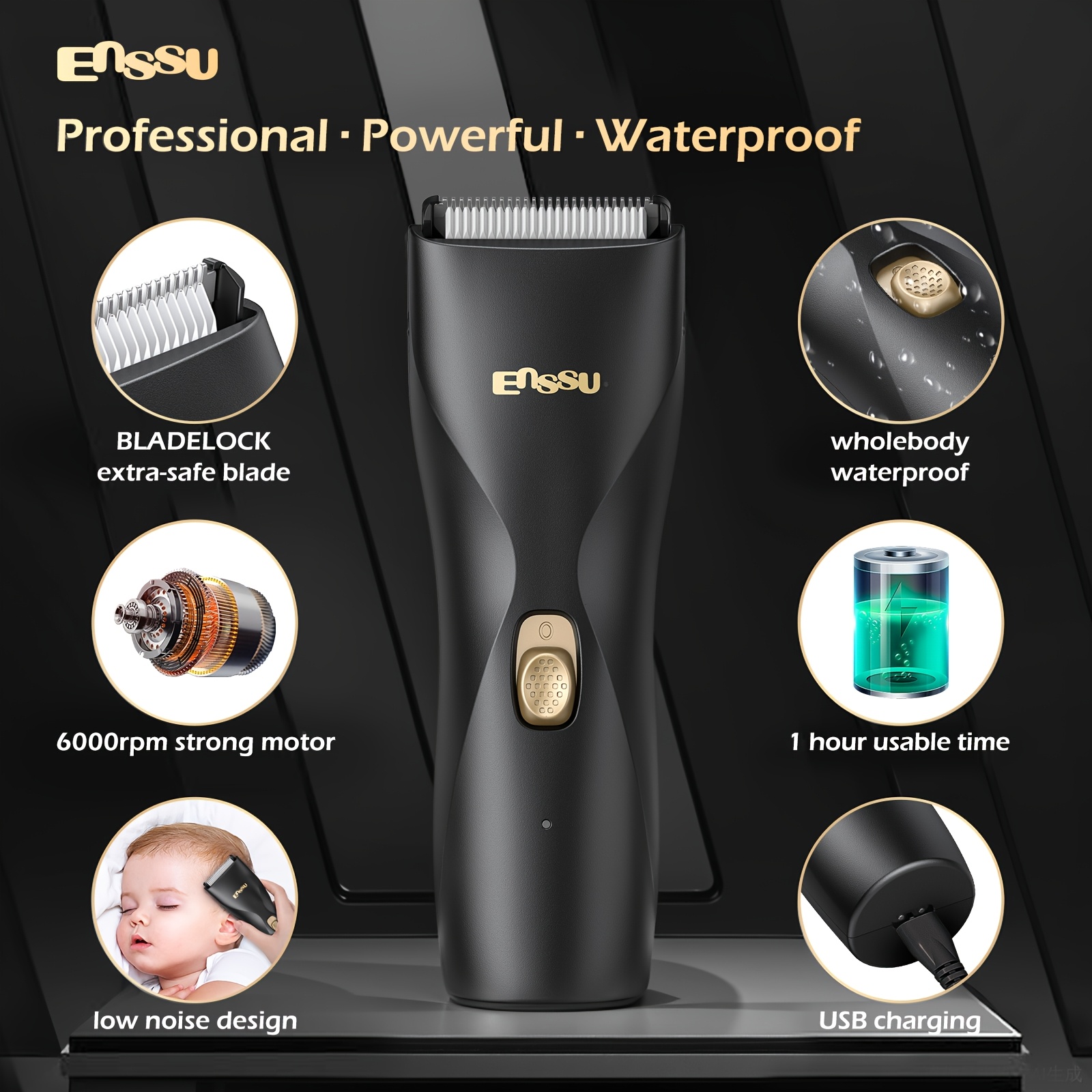 Men's Body Hair Trimmer With Professional Features, Design, And Interchangeable , Ideal For Grooming The Groin And Body Hair. This Electric Shaver Comes With Replaceable Ceramic
