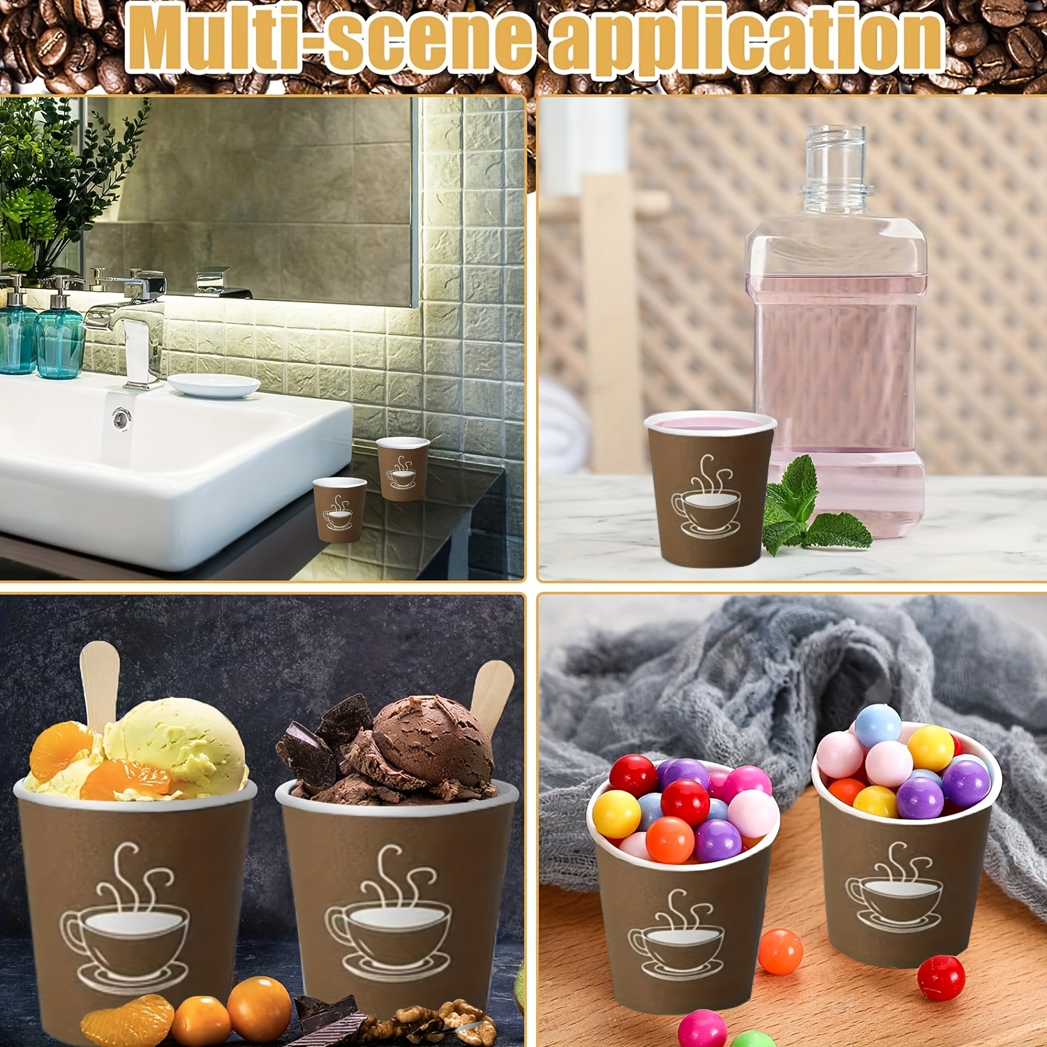 60 20pcs 2oz mini coffee cups disposable espresso paper cups - Temu