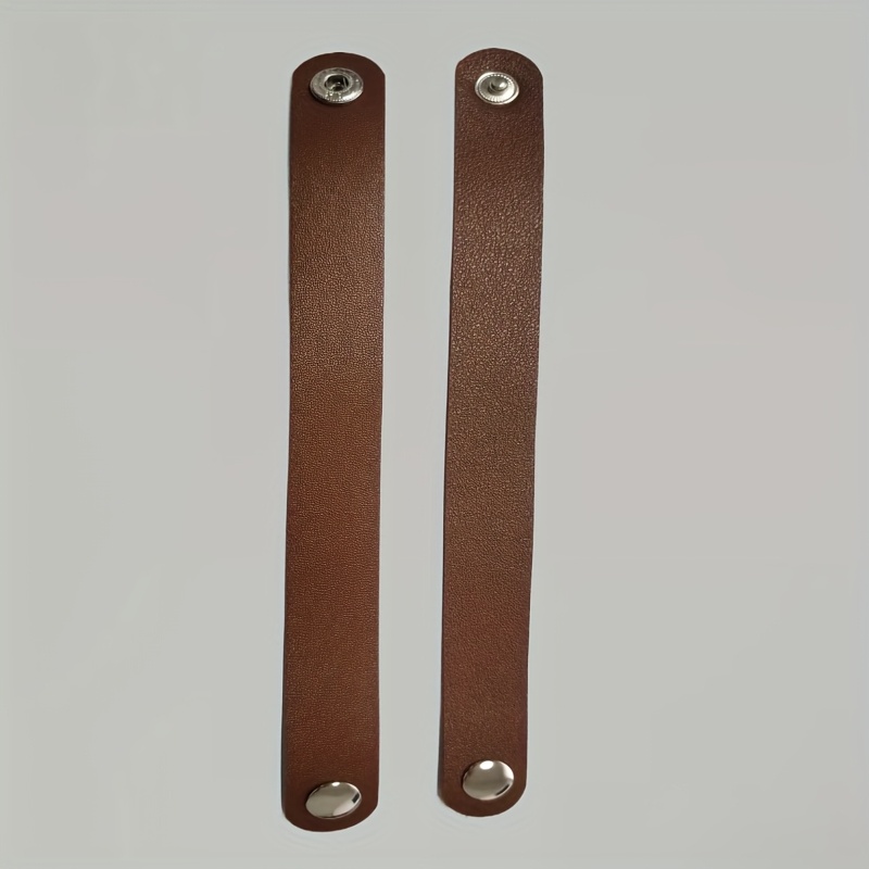 Image of 1 Pair Genuine Leather Curtain Tiebacks - Adjustable Room And Bedroom, Home Decor Window Ties