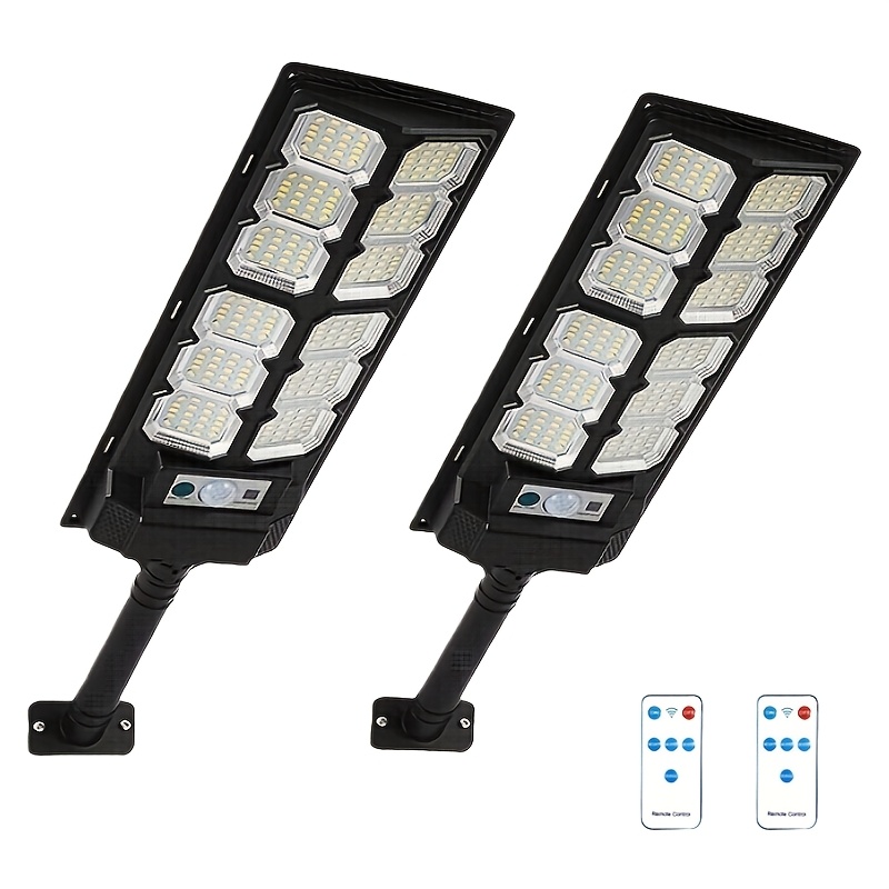 TEMU Extra Large 2pcs Set Solar Lights Wall Lamp, 3 Lighting , Led Solar Outdoor Lights With Pir Motion Sensor, Durable Metal End, Ideal For Outdoor