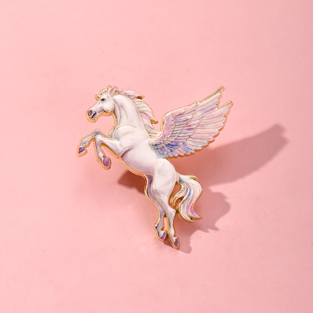 White Horse Enamel Brooch Pin, Decorative Badge
