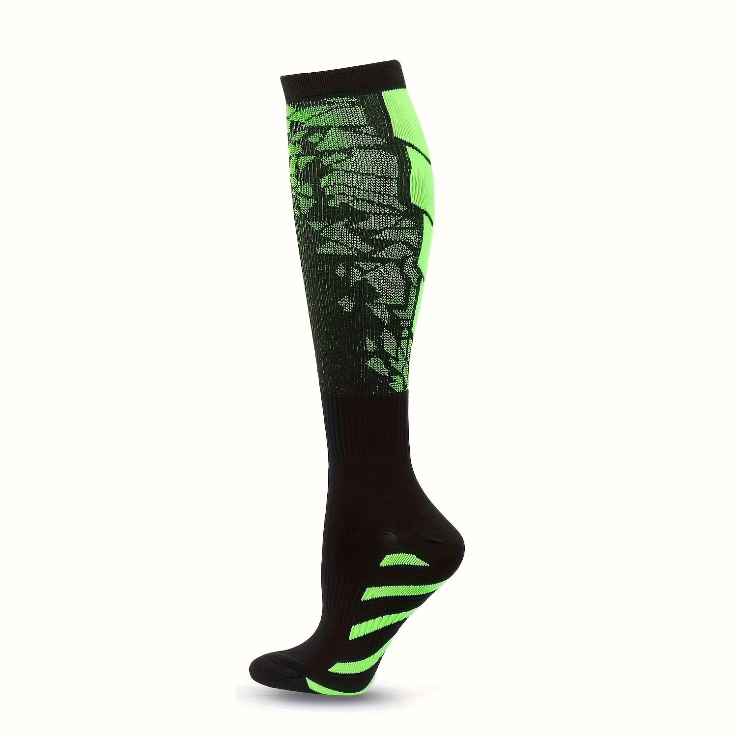 TEMU A Pair Of Knee-high Sports Socks With Breathable Compression - Designed To Sweat And Provide , Made From A Nylon Suitable For Basketball,