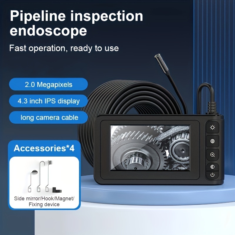 4.3 Inch IPS Industrial Endoscope Camera Three-lens Pipe Car