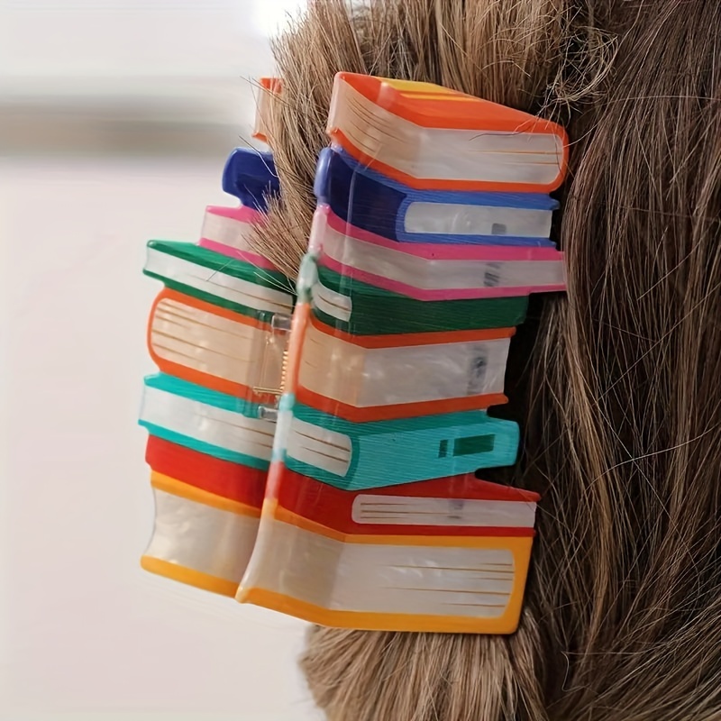 

1pc Fashionable Acrylic Book Shaped Hair Clip, Novelty Women's Hair Accessory, Non-slip For , Perfect Gift For Women's Hair Accessories, Suitable For Daily And Use
