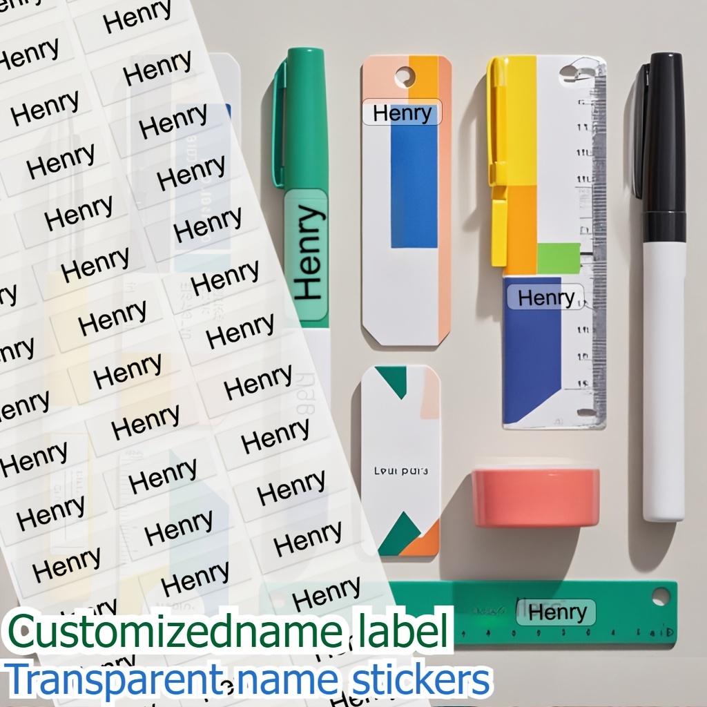 Personalized Custom Transparent Name Tags, Waterproof Material, 45-999pcs Set, Suitable for Paper Labeling, Numbering, School Supplies, Office Essentials