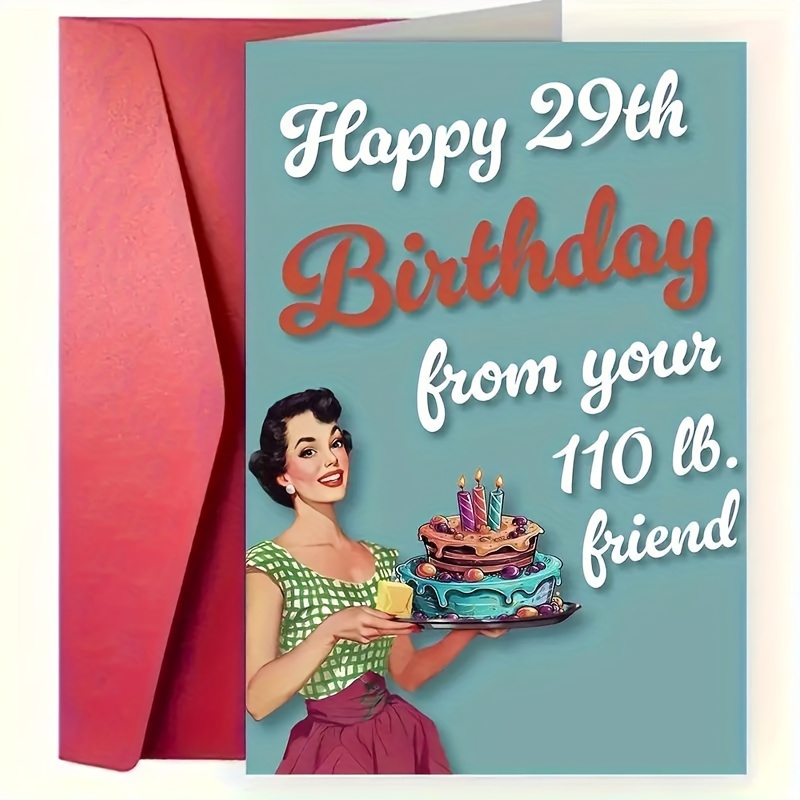 

Vintage-inspired Birthday Greeting Card For Best Friend - Humorous Birthday Message, Envelope Included, Women's Birthday Gifts, Celebrations, Small Business Thank-you Cards