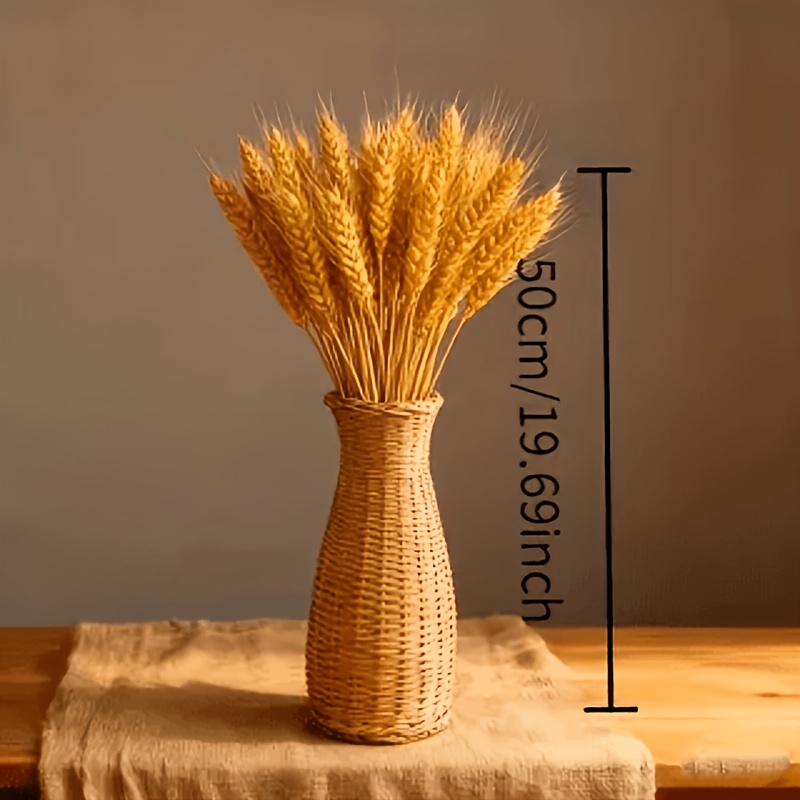 TEMU 40pcs Artificial Wheat Stalks - Bundle, Suitable For Weddings, Autumn Parties, Halloween, Easter Decorations - Plastic Wheat Stalks For Table
